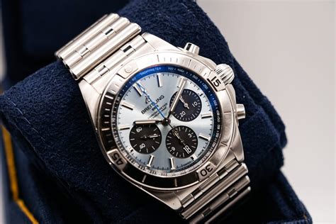 breitling 42mm ice blue dial.